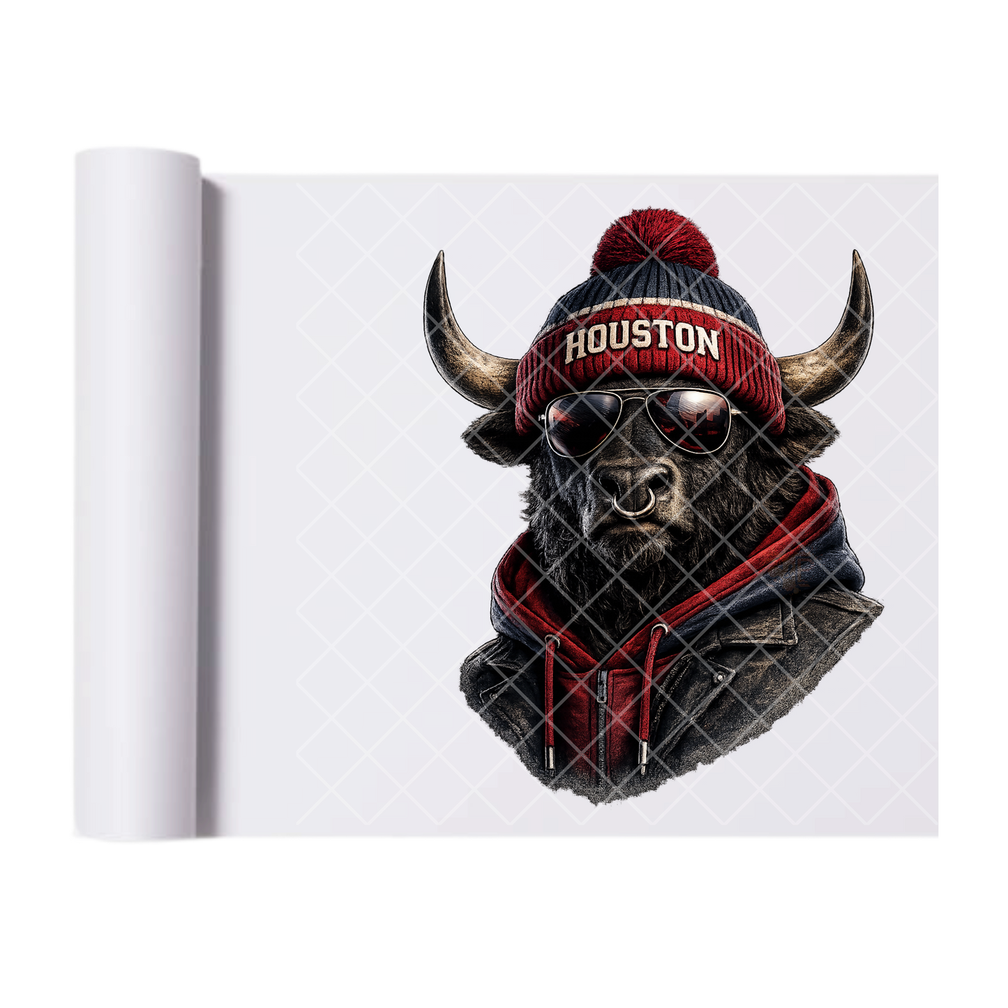 Houston Football - Direct Print Film Transfer for T-Shirts, Cotton, Polyester & Blends - High-Quality Print
