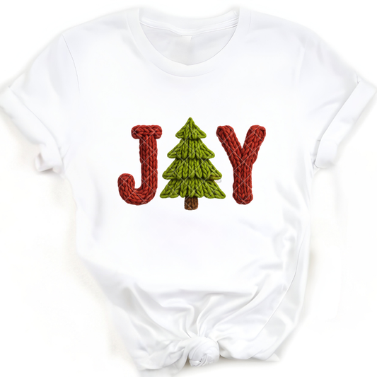 JOY Tree Faux Crochet - Premium Graphic T-Shirt for Casual Wear