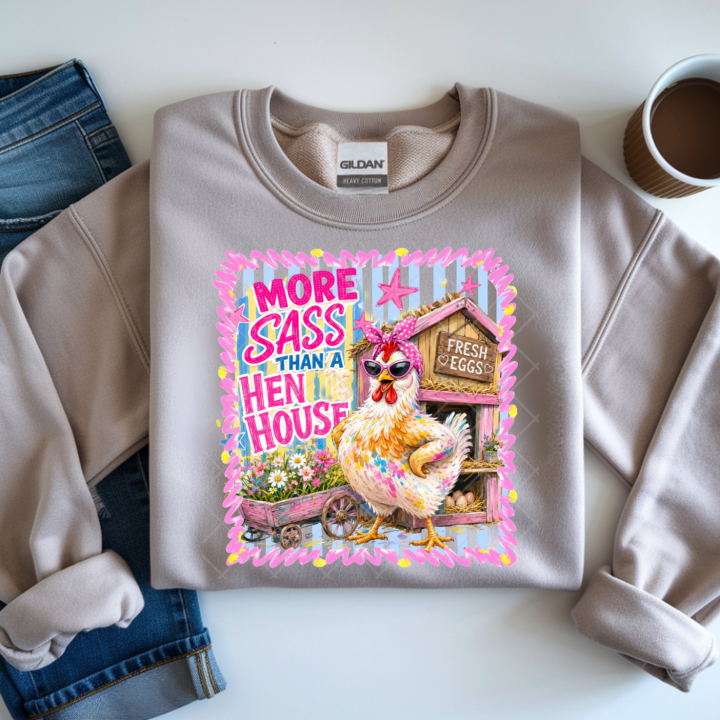 More Sass Chicken Lines - Premium Graphic T-Shirt for Casual Wear