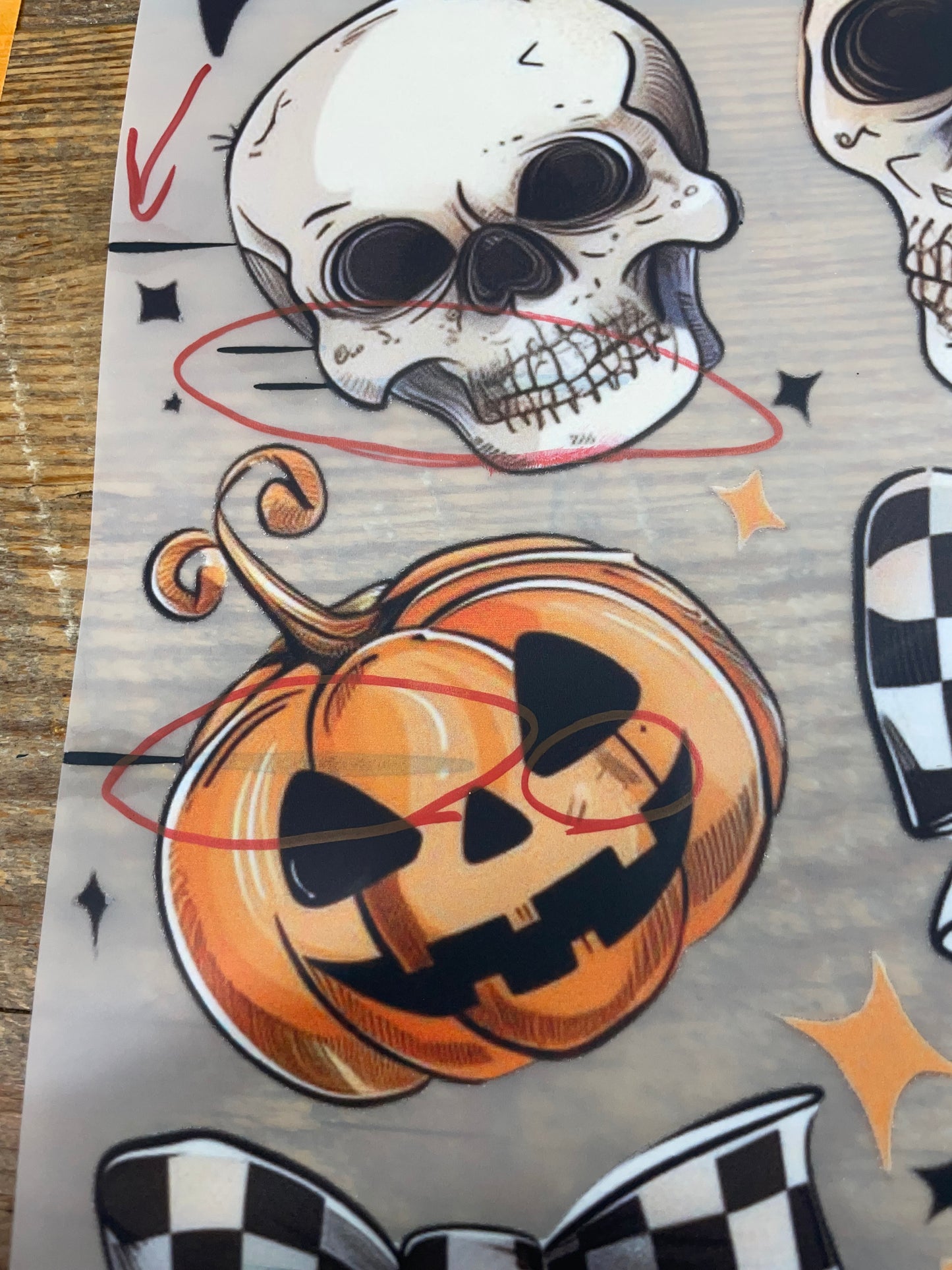 Pumpkins skulls bats and bows #A13 Discount Print