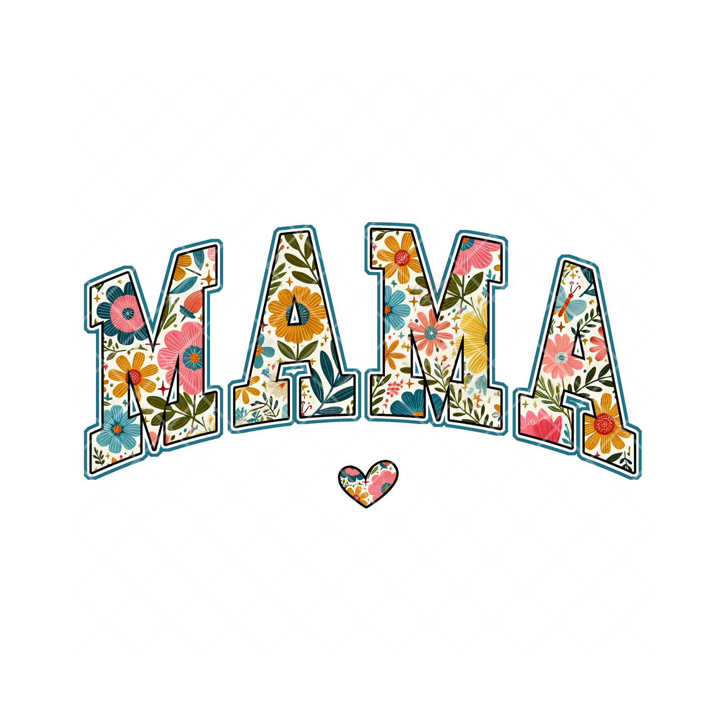 Mama Floral Design Inlay PNG