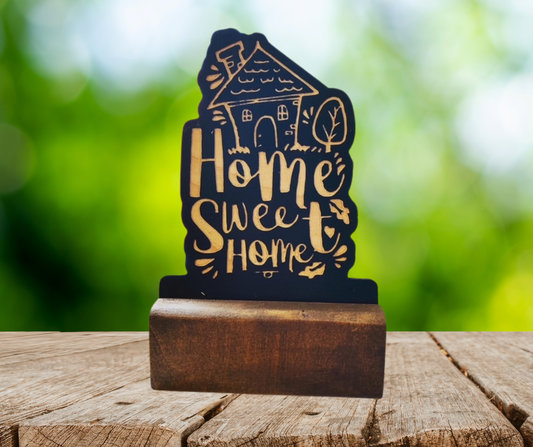 Cottage Home Sweet Home Handcrafted CNC Carved Wooden Decor – Rustic Home Accent