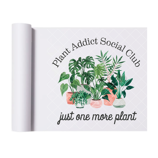 Plant Social Club - Direct Print Film Transfer for T-Shirts, Cotton, Polyester & Blends - High-Quality Print