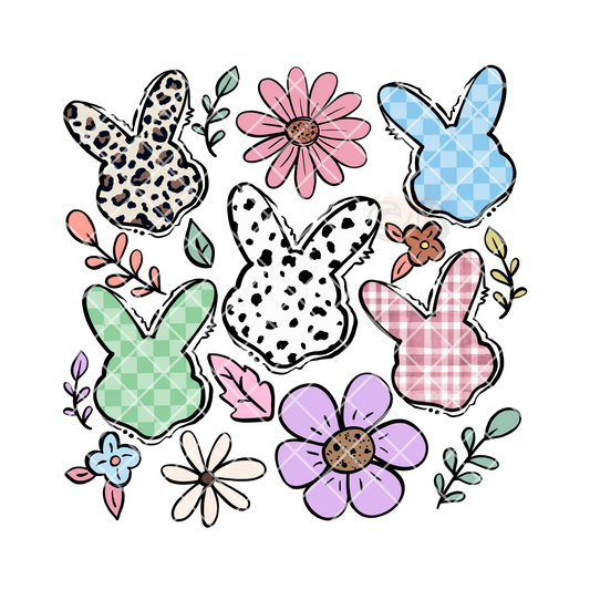 Easter bunny with patterns PNG