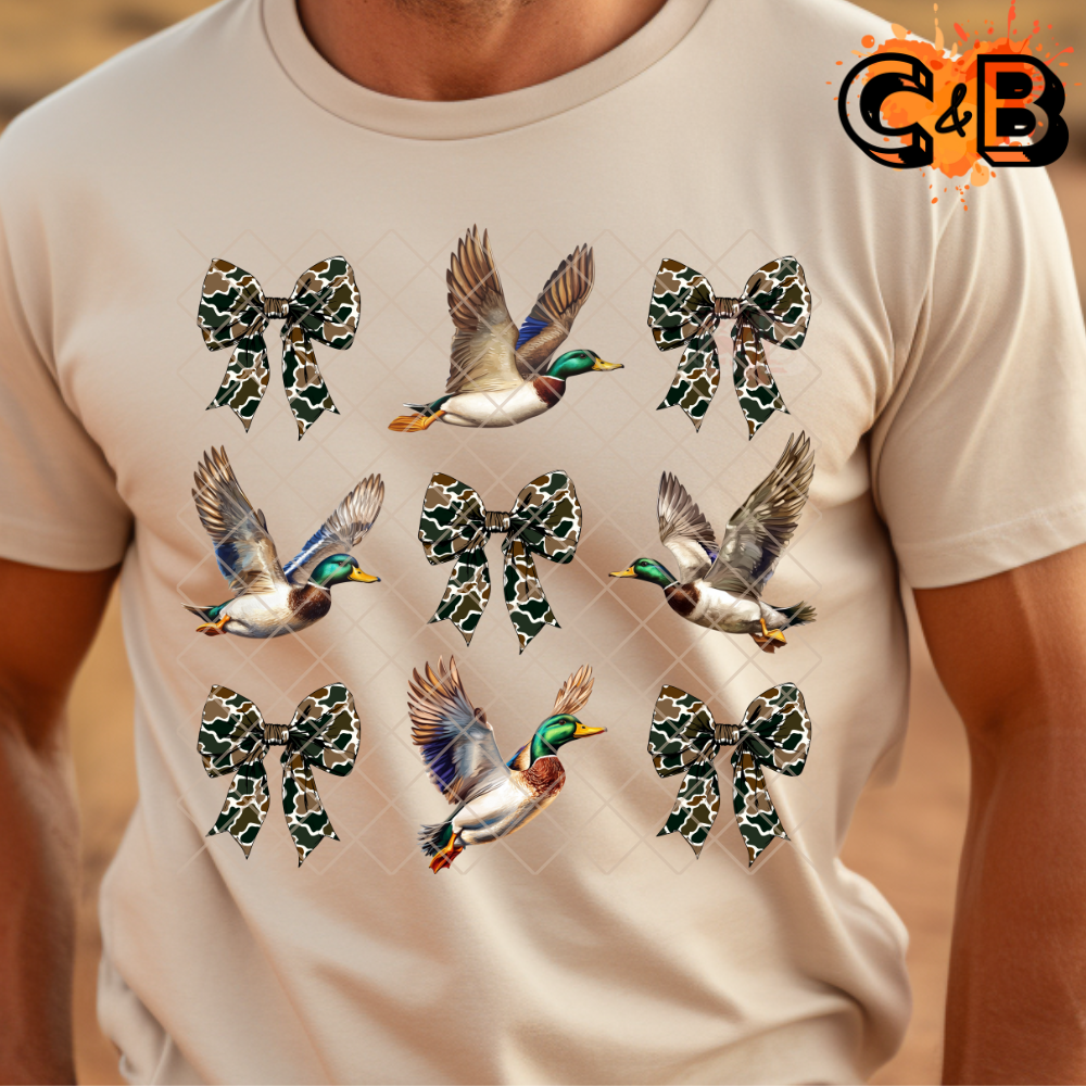 Camo bows with ducks PNG