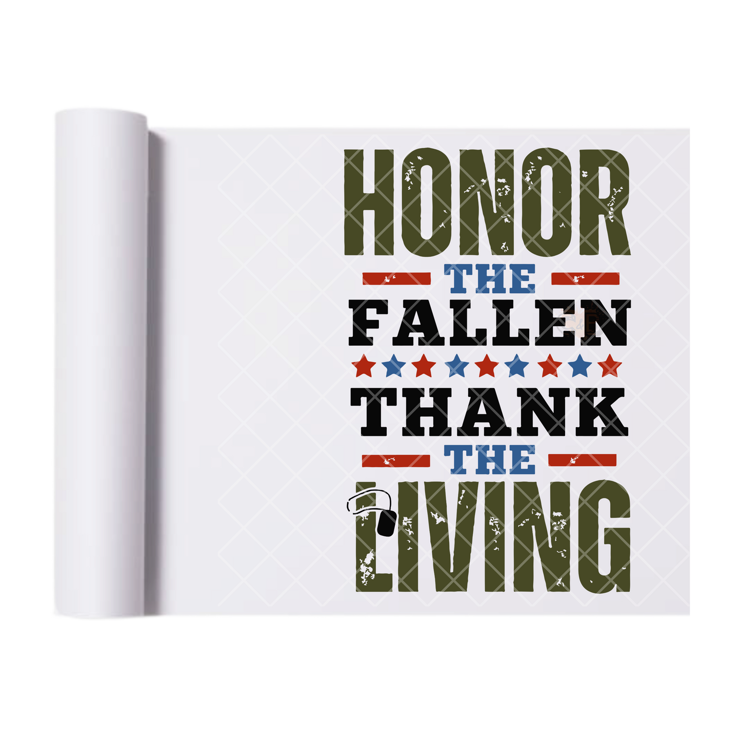 Honor The Fallen Thank The Living - Direct Print Film Transfer for Trendy T-Shirts, Cotton, Polyester & Blends - High-Quality Print