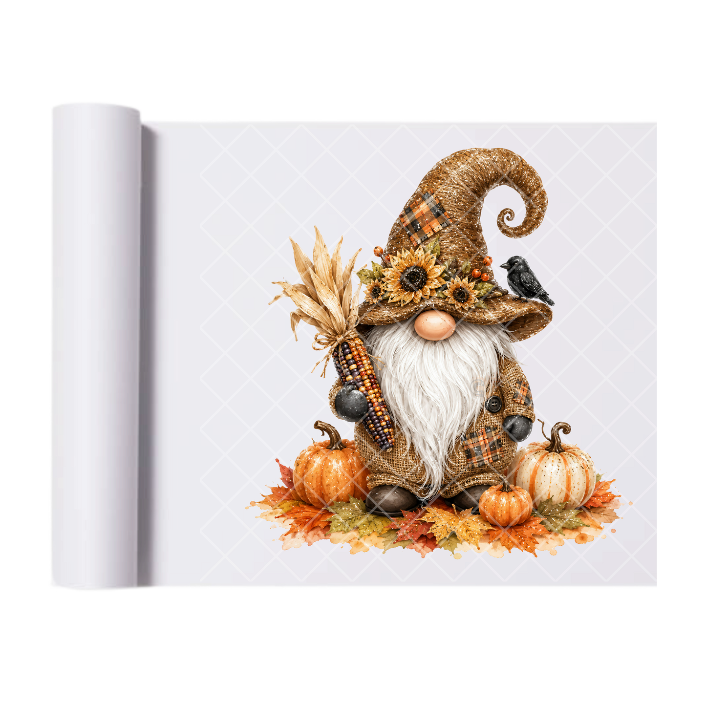 Fall Gnome - Ready To Press Print Transfer for Apparel, Cotton, Polyester & Blends - High-Quality Print- Commercial Grade