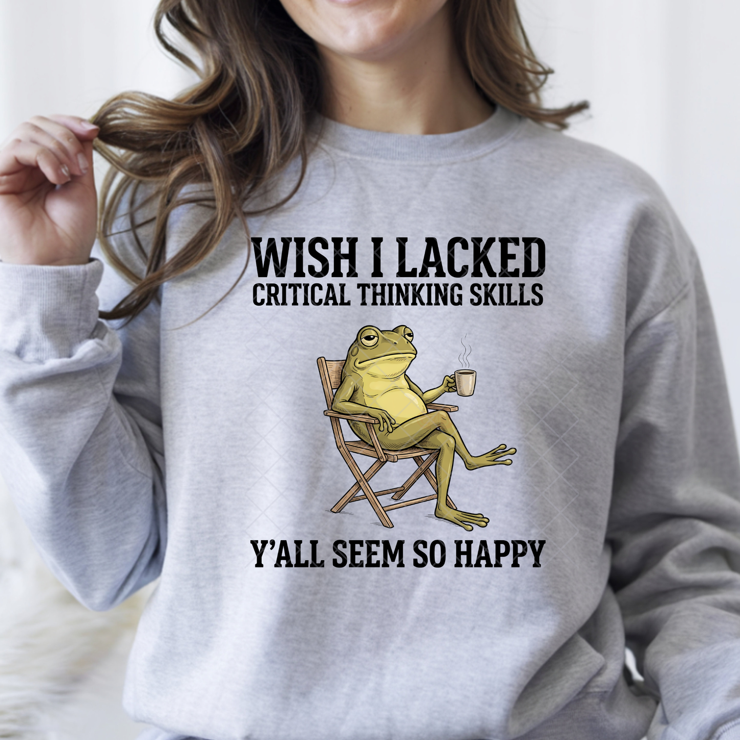 Wish I Lacked Critical Thinking Frog - Premium Graphic T-Shirt for Casual Wear