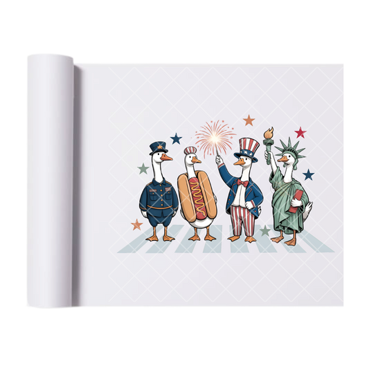 Ducks Of Liberty - Direct Print Film Transfer for Trendy T-Shirts, Cotton, Polyester & Blends - High-Quality Print