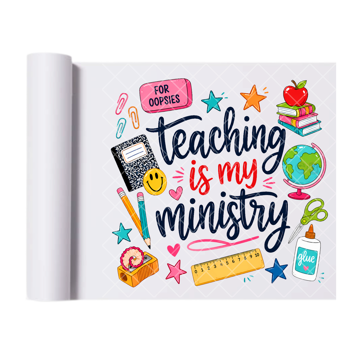 Teaching Is My Ministry - Direct Print Film Transfer for T-Shirts, Cotton, Polyester & Blends - High-Quality Print