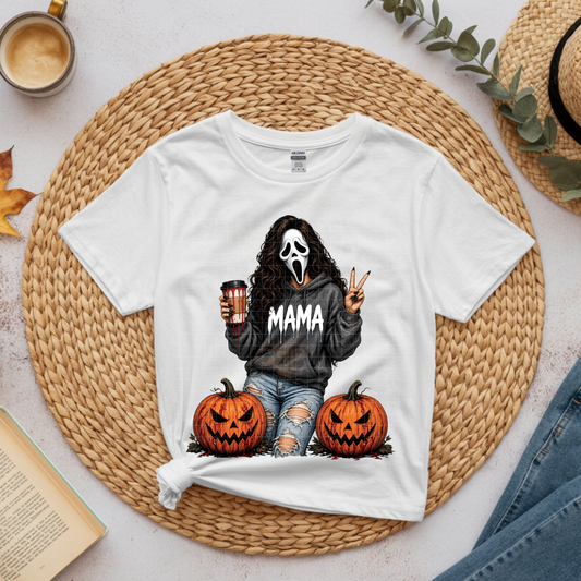 Mama Scream Halloween - Premium Graphic T-Shirt for Casual Wear