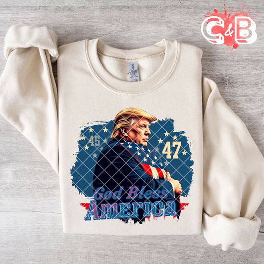 God Bless America Trump 47 T-Shirt