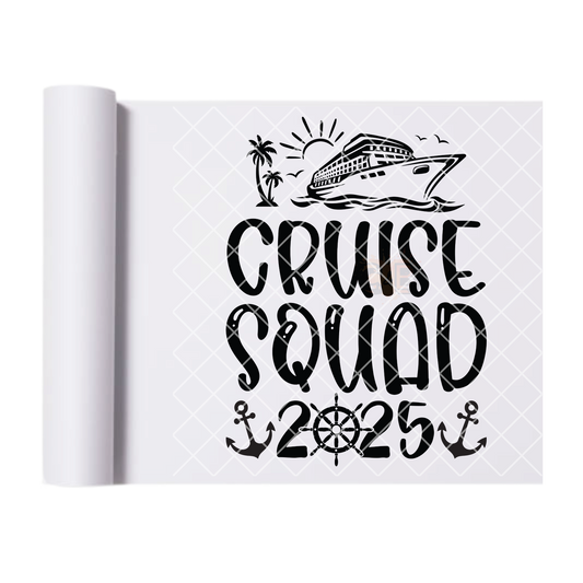 Cruise squad 2025 black line (year can be changed) film t shirt transfer