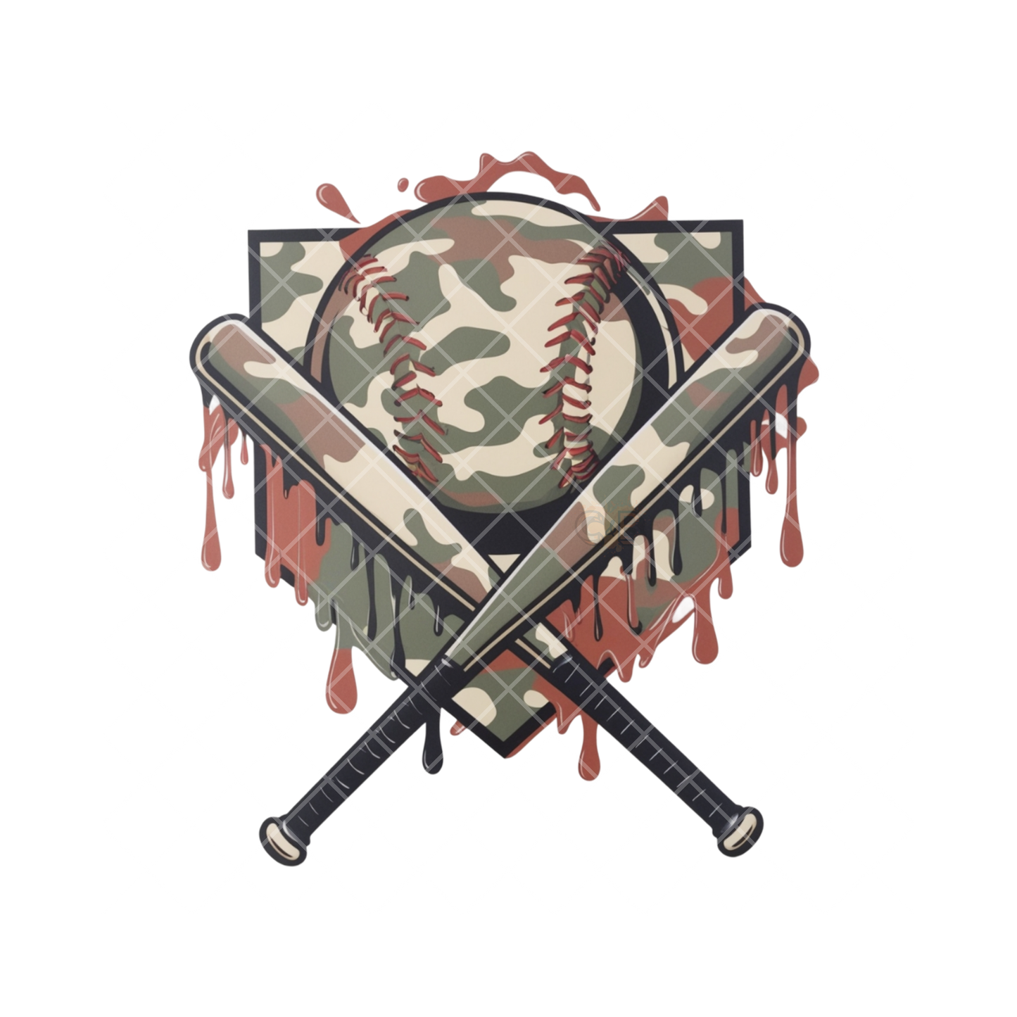 Camo Baseball Gear PNG