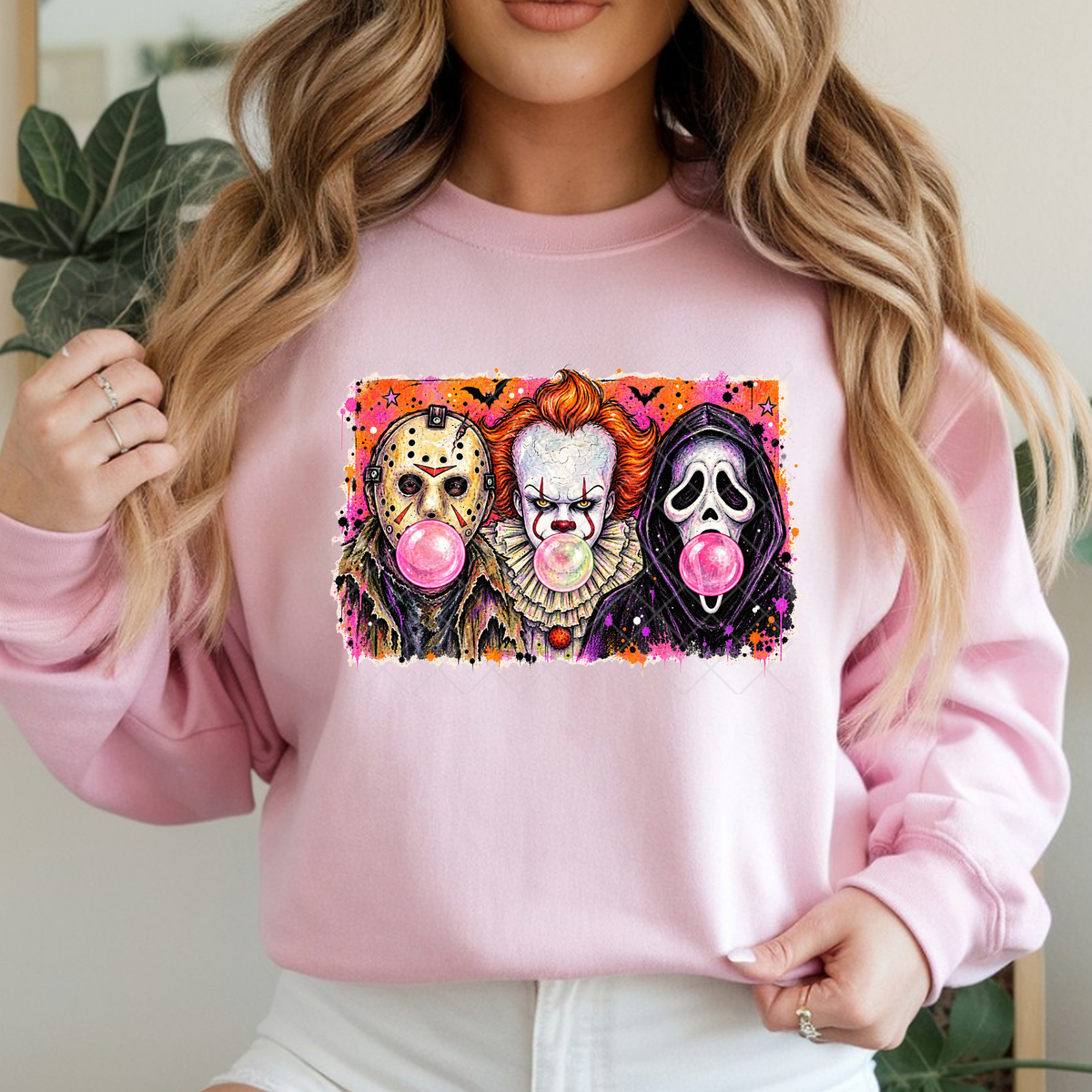 Trio Horror Characters Bubblegum - Premium Graphic T-Shirt for Casual Wear