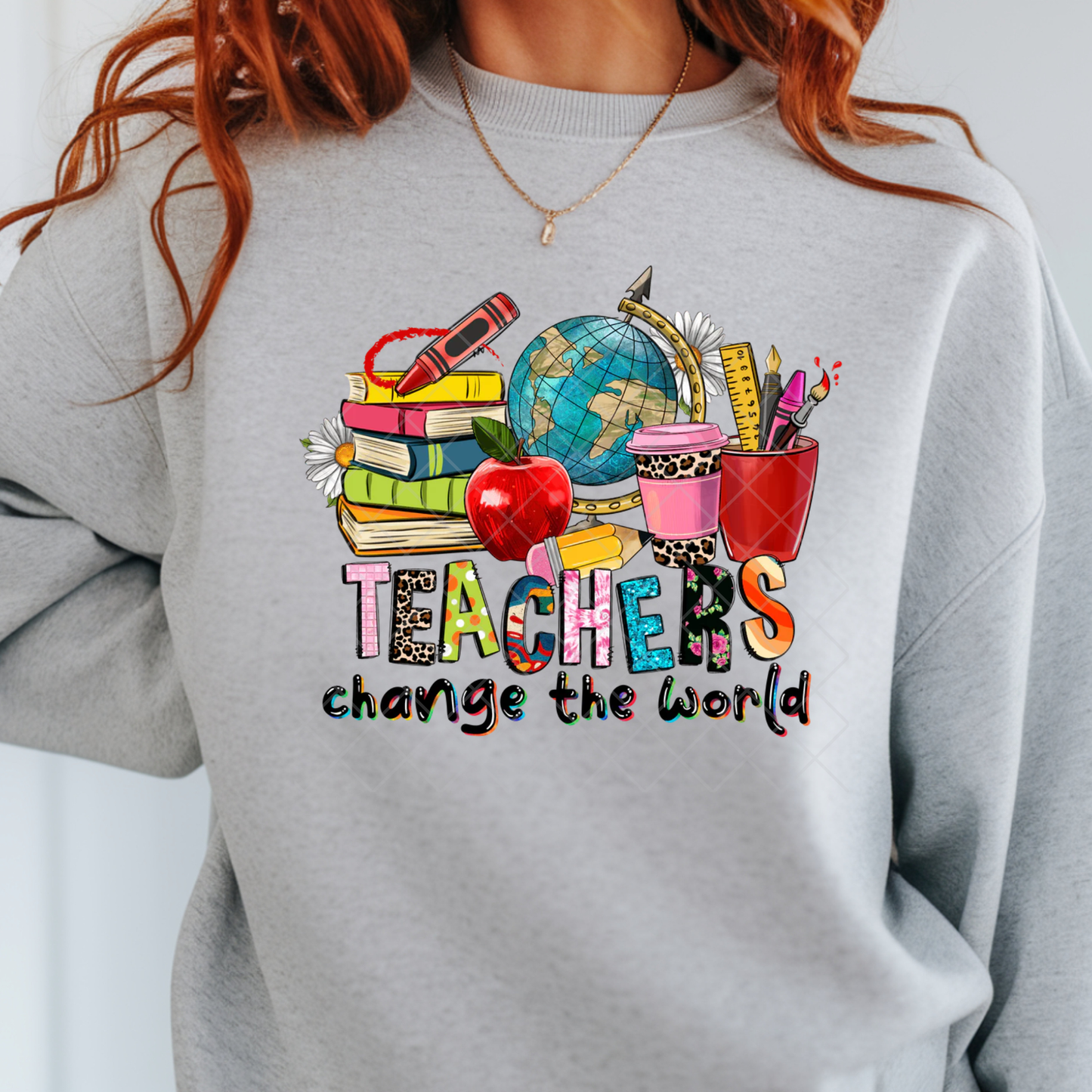 Teachers Change The World Apple - Premium Graphic T-Shirt for Casual Wear
