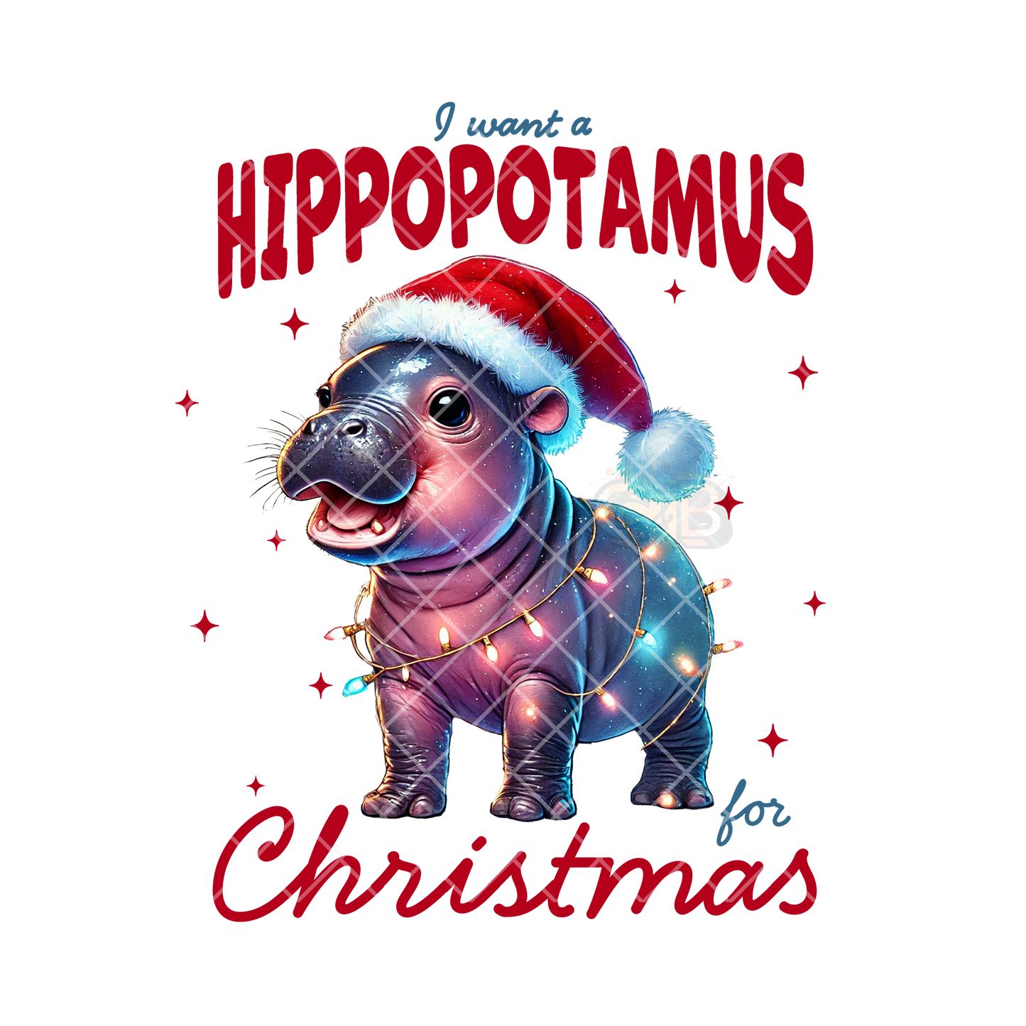 Hippopotamus For Christmas T-Shirt