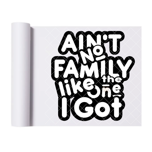 Ain’t No Family Like Mine - Direct Print Film Transfer for Trendy T-Shirts, Cotton, Polyester & Blends - High-Quality Print