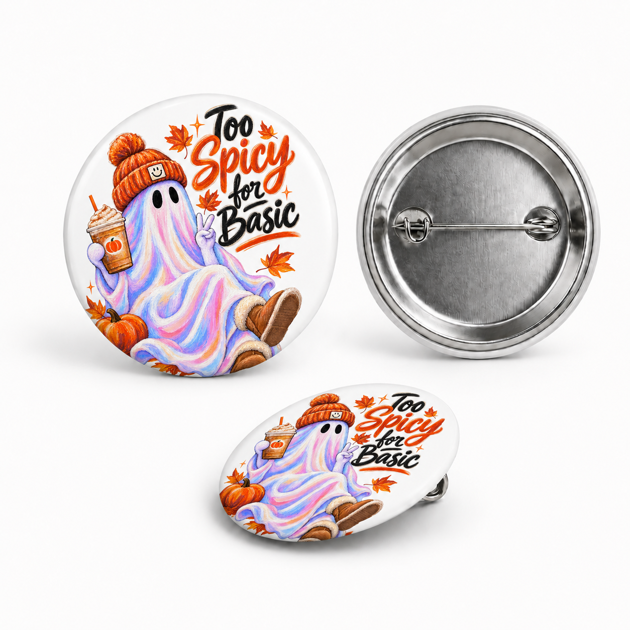 Spicy Ghost & Bible Ghost Pinback Buttons 2-Pack