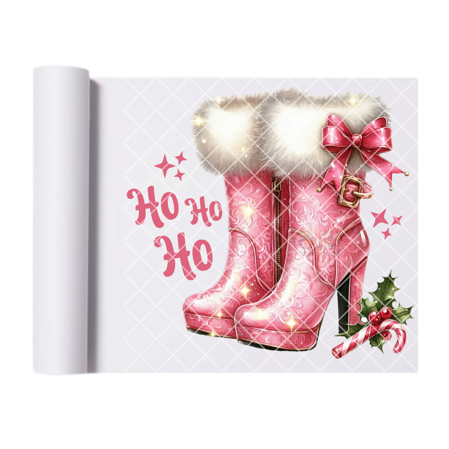 Ho Ho Ho Pink Boots DTF Transfer