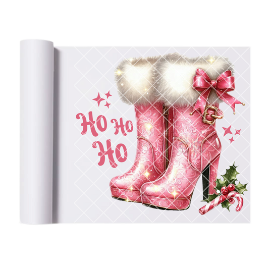 Ho Ho Ho Pink Boots DTF Transfer