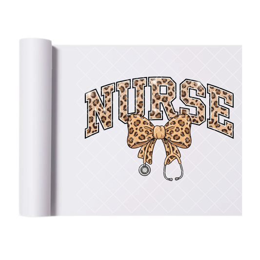 Nurse Cheetah Graphic - Direct Print Film Transfer for T-Shirts, Cotton, Polyester & Blends - High-Quality Print