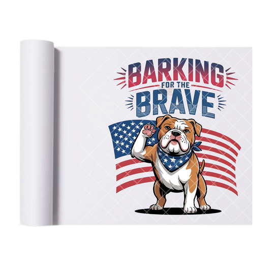 Barking Brave - Direct Print Film Transfer for Trendy T-Shirts, Cotton, Polyester & Blends - High-Quality Print