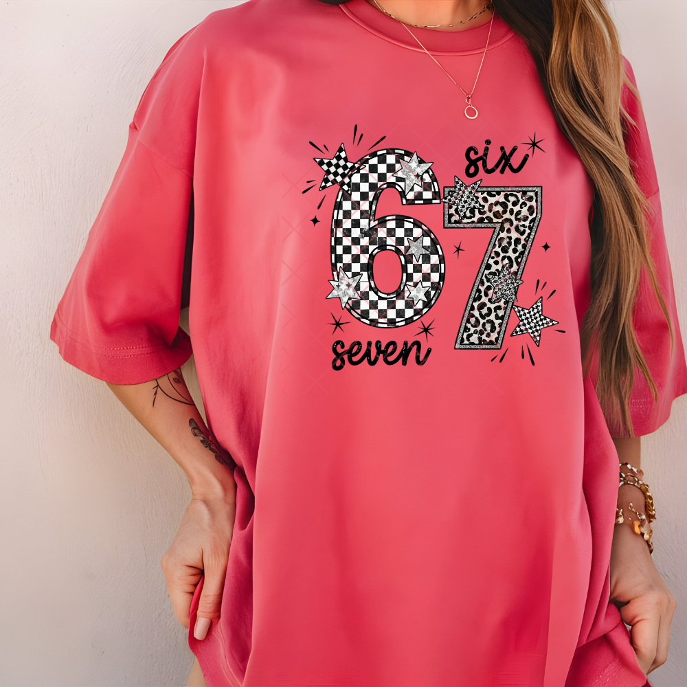 6 7 Checkered - Premium Graphic T-Shirt for Casual Wear