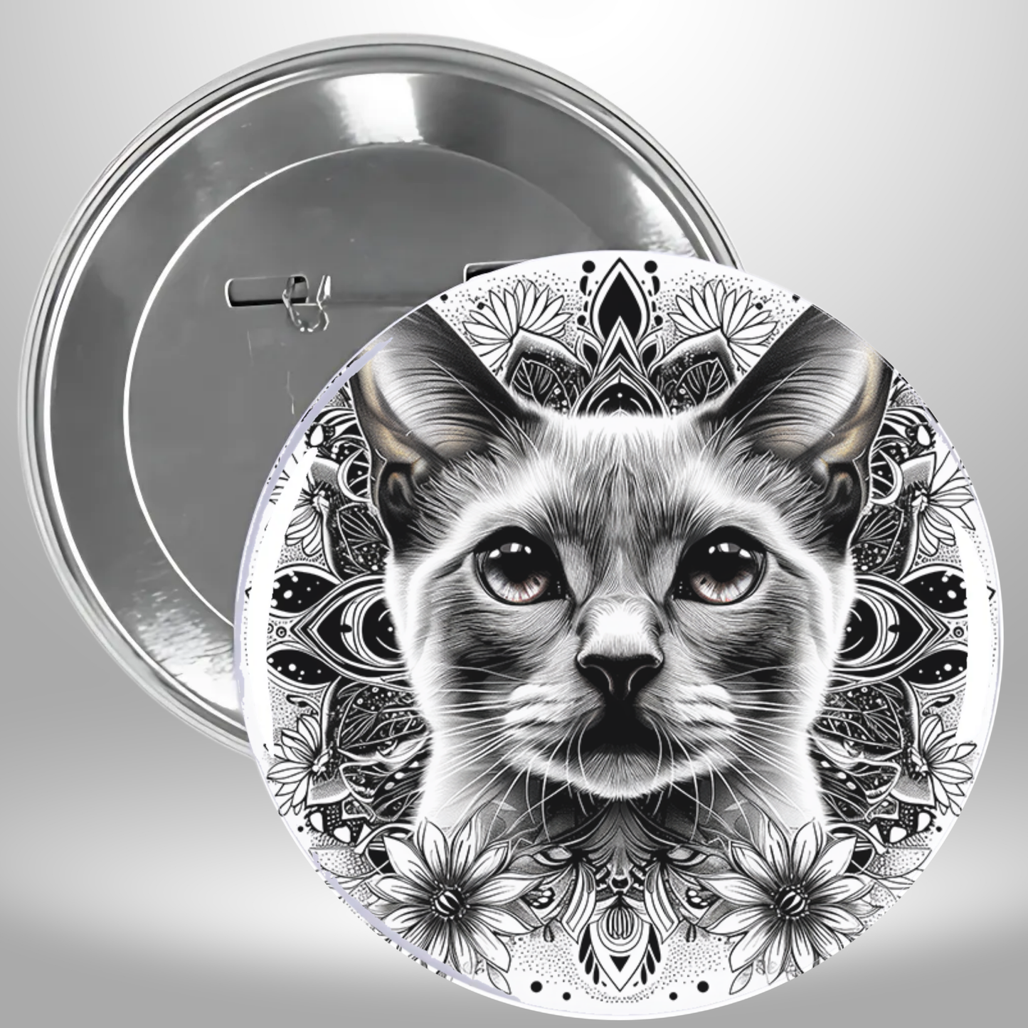 Bw Cat Pinback Button