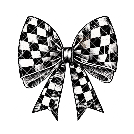 Checkered design bow PNG