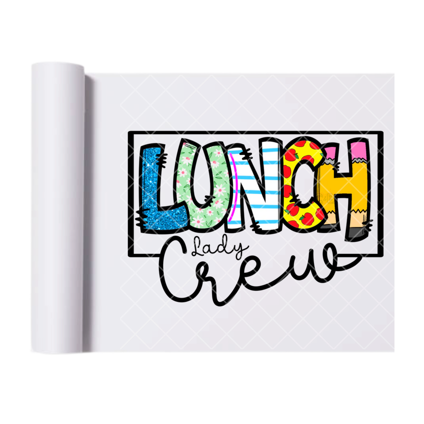 Lunch Lady Crew - Direct Print Film Transfer for T-Shirts, Cotton, Polyester & Blends - High-Quality Print