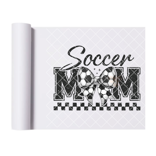 Soccer mom soccer bow DTF film t shirt transfer