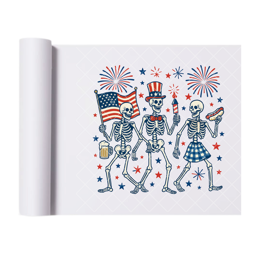 Party Hard July 4th - Direct Print Film Transfer for Trendy T-Shirts, Cotton, Polyester & Blends - High-Quality Print
