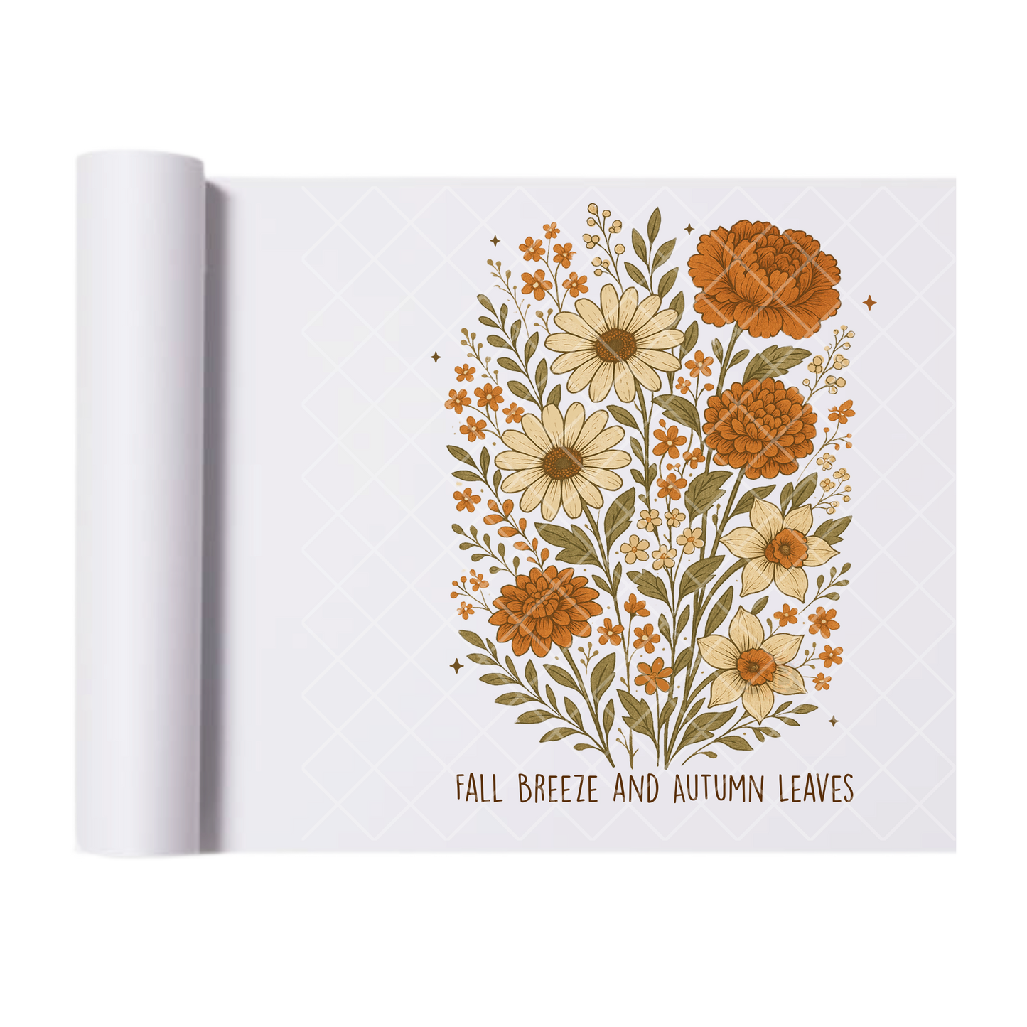 Fall breeze autumn leaves - Ready To Press Print Transfer for Apparel, Cotton, Polyester & Blends - High-Quality Print- Commercial Grade