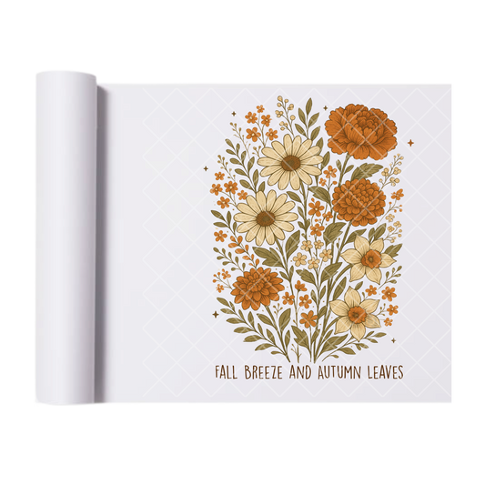 Fall breeze autumn leaves - Ready To Press Print Transfer for Apparel, Cotton, Polyester & Blends - High-Quality Print- Commercial Grade