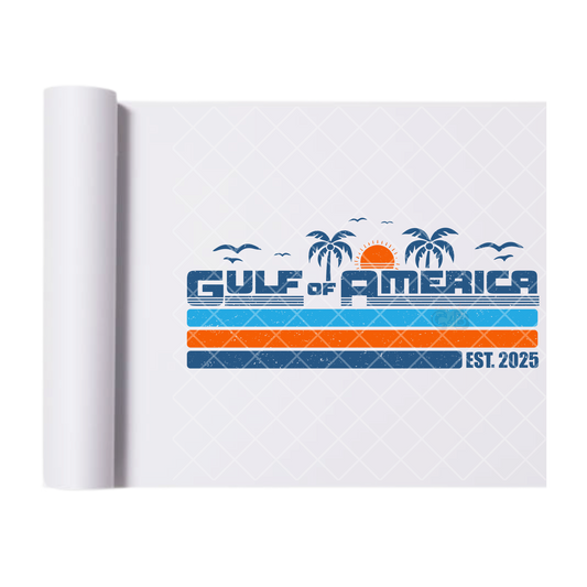 Gulf Of America 2025 Coastal View - Direct Print Film Transfer for Trendy T-Shirts, Cotton, Polyester & Blends - High-Quality Print