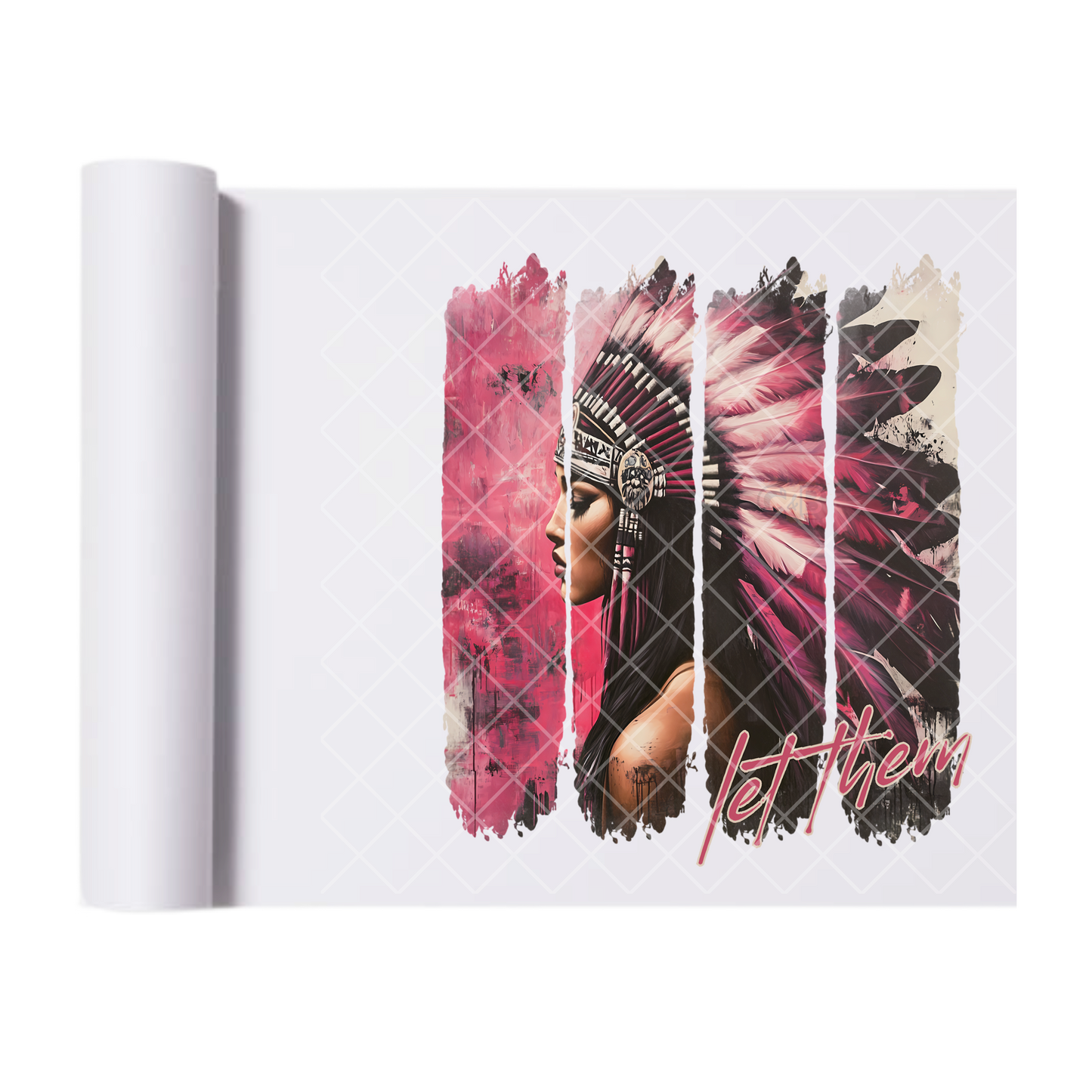 Pink Feathers Let Them Babe - Ready To Press Print Transfer for Apparel, Cotton, Polyester & Blends - High-Quality Print- Commercial Grade