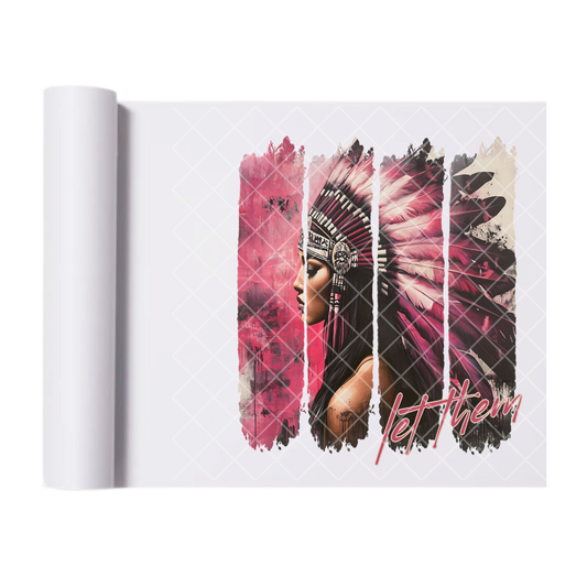 Pink Feathers Let Them Babe - Ready To Press Print Transfer for Apparel, Cotton, Polyester & Blends - High-Quality Print- Commercial Grade