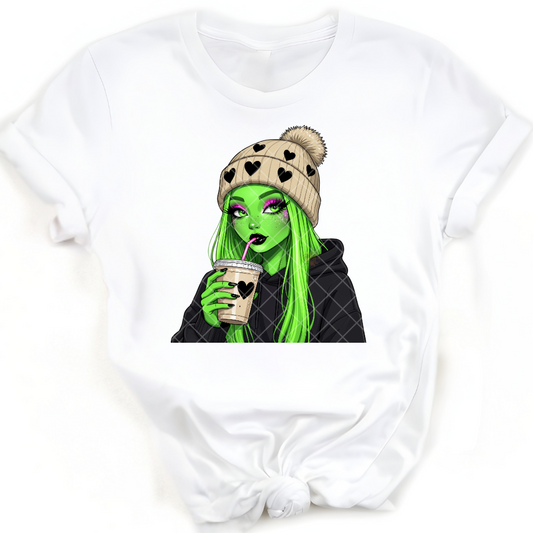 Green Halloween Love Babe - Premium Graphic T-Shirt for Casual Wear