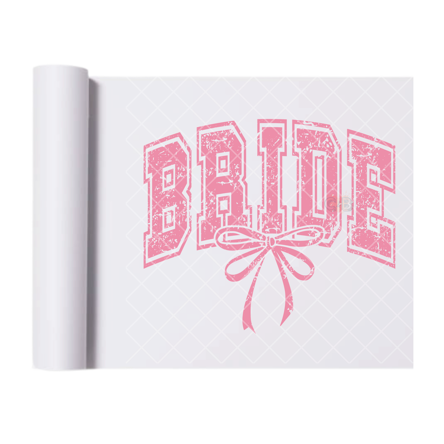 Powder Pink Bride - Ready To Press Print Transfer for Apparel, Cotton, Polyester & Blends - High-Quality Print- Commercial Grade