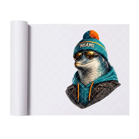 Miami Football - Direct Print Film Transfer for T-Shirts, Cotton, Polyester & Blends - High-Quality Print