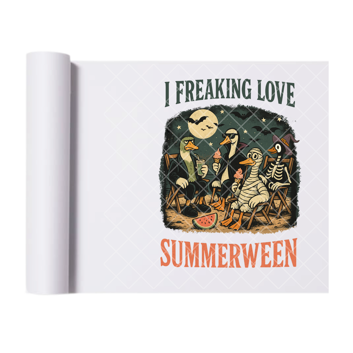 I Love Summerween - Ready To Press Print Transfer for Apparel, Cotton, Polyester & Blends - High-Quality Print- Commercial Grade