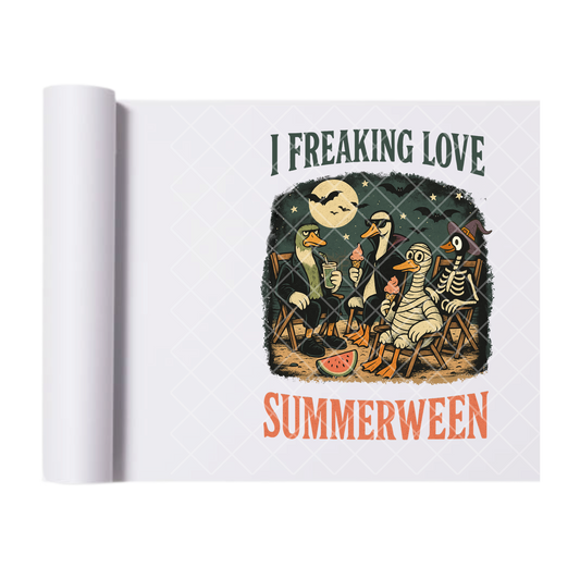 I Love Summerween - Ready To Press Print Transfer for Apparel, Cotton, Polyester & Blends - High-Quality Print- Commercial Grade