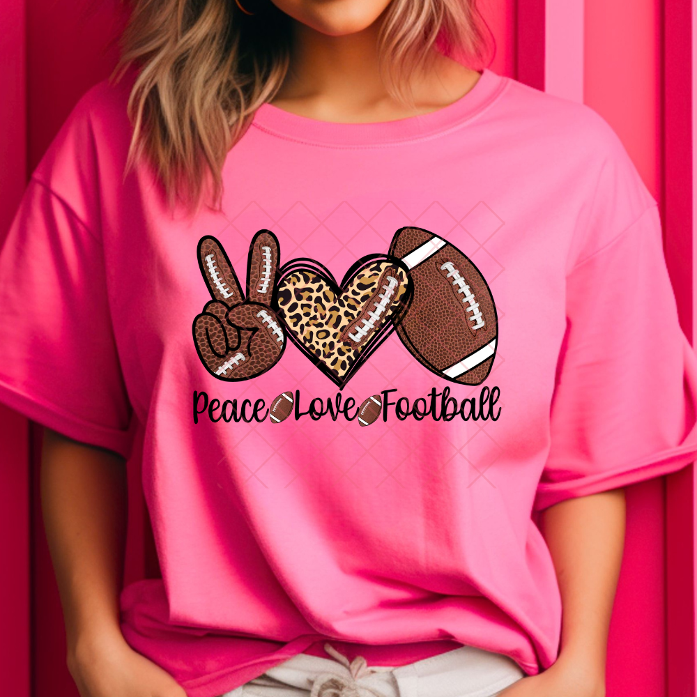 Peace Love Football - Premium Graphic T-Shirt for Casual Wear