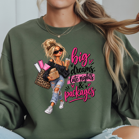 Big Dreams and Late Nights - Premium Graphic T-Shirt for Casual Wear
