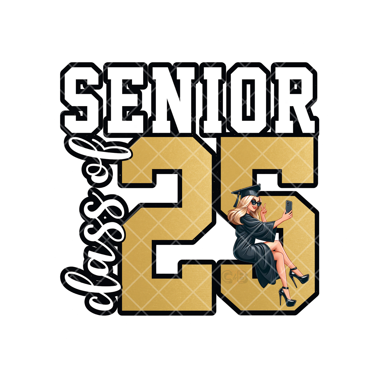 Class of 2025 blonde Senior PNG