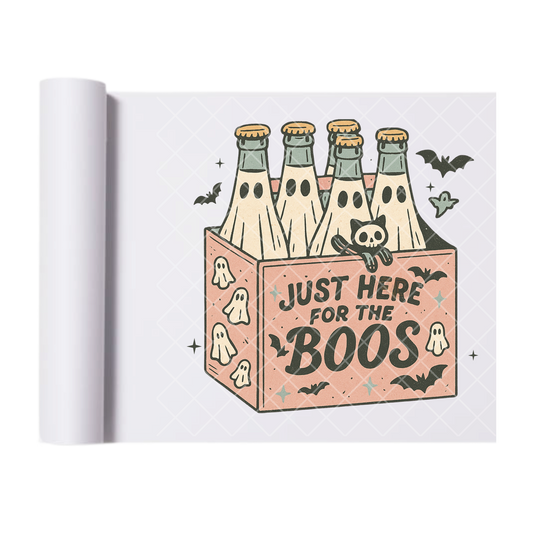 Here’s For My Boo’s - Ready To Press Print Transfer for Apparel, Cotton, Polyester & Blends - High-Quality Print- Commercial Grade