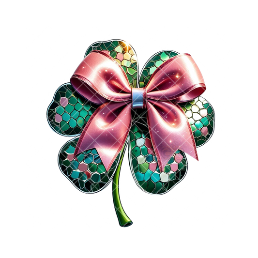Glam Disco Clover With Bow PNG