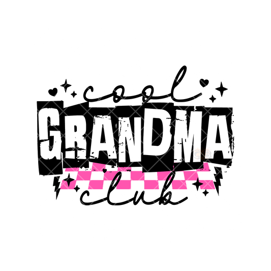 Pink Checkered Grandma Club PNG