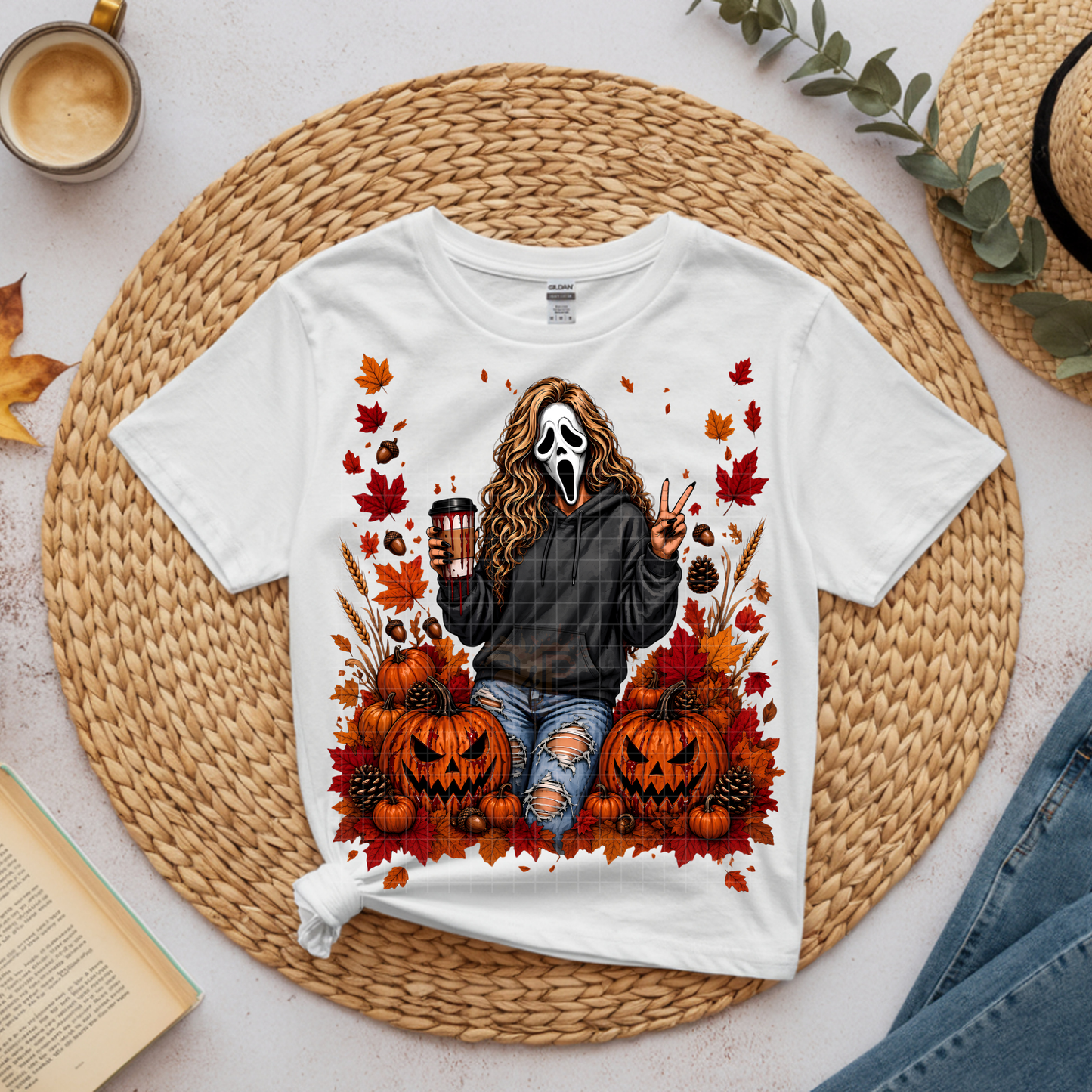 Scream queen autumn peace - Premium Graphic T-Shirt for Casual Wear